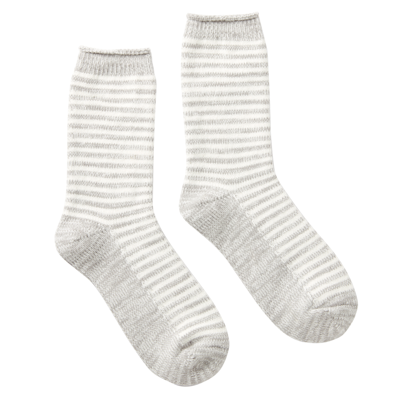 Joules Cosy Stripe Socks - Grey Marl
